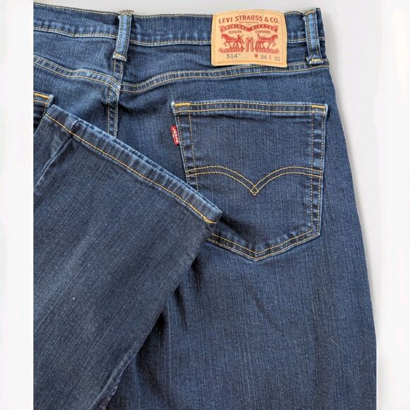 Levi's Other - Levi’s 514 Jeans Mens 34x30 Straight Fit Blue Denim Casual Comfort Stretch